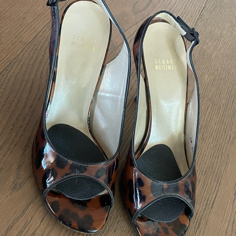 Stuart Weitzman open toe pump sling size 8.5